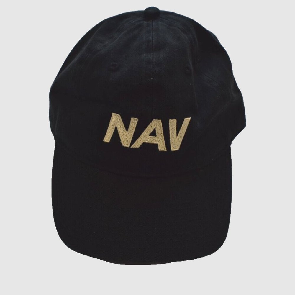 NAV Mens Rapper NAV Embroidered Logo Rare Black Dad Hat Cap New